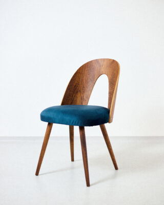 Antonin Suman Restored Chair with Velvet Upholstery