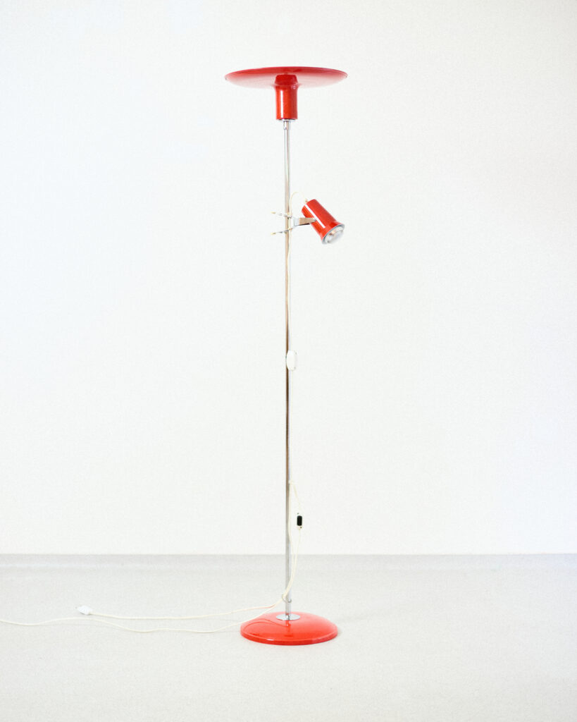 Sándor Heller Red Floor Lamp, 70’s Sándor Heller Red Floor Lamp, 70's
