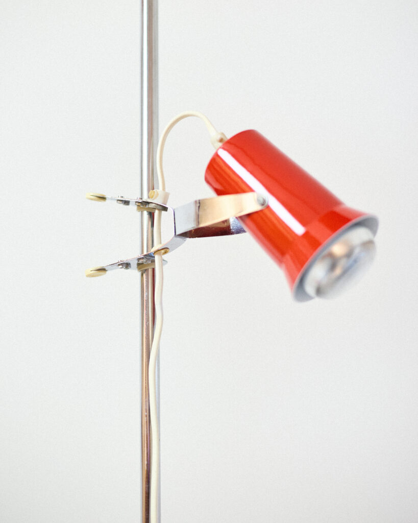 Heller Sándor Króm / Piros Állólámpa