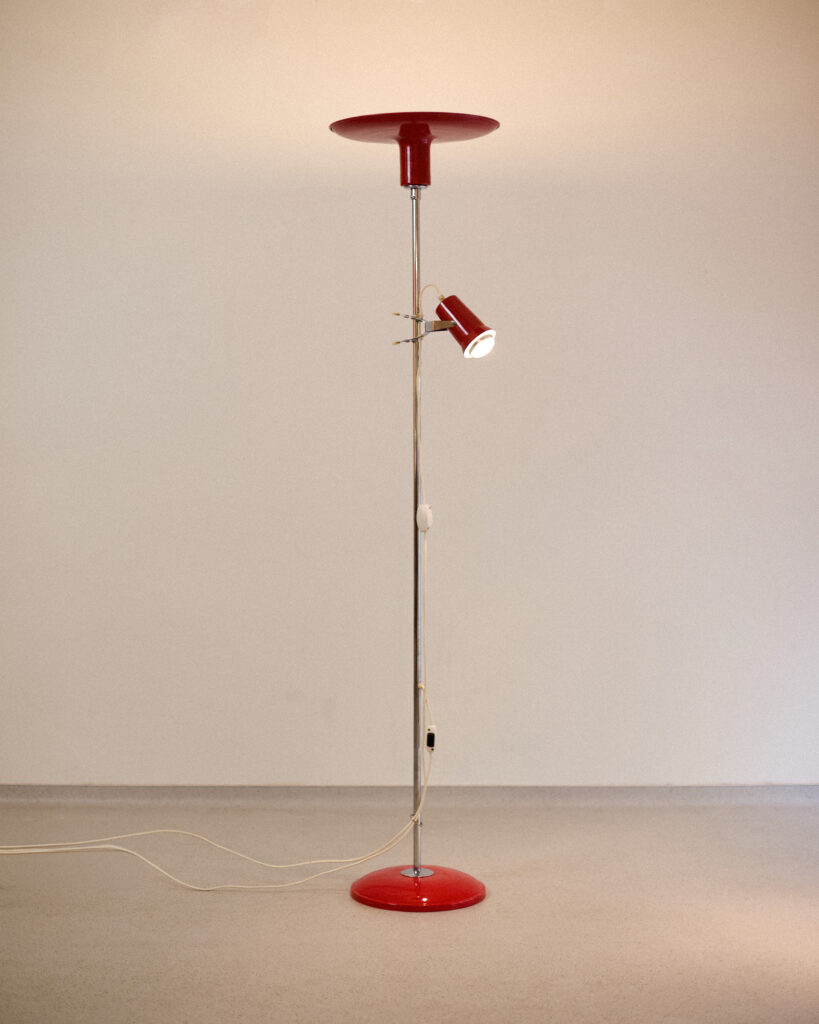 Heller Sándor Króm / Piros Állólámpa