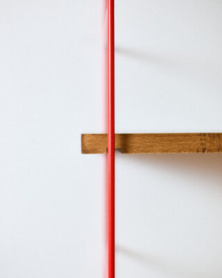 Untitled Session11640 Felújított Piros Polcrendszer 4 Fa Polccal