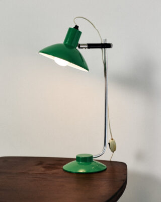 Mid-Century Zöld Króm Állítható Asztalilámpa