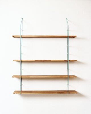 string-shelves Felújított Türkiz Polcrendszer 4 db fa polccal