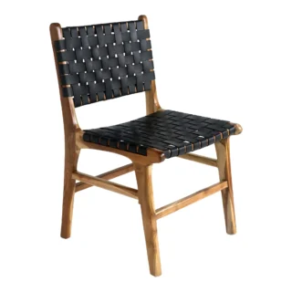 1001452 Bőr és Teak Étkezőszékek Fabrika x Studio Object