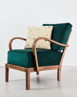 armchairs-wooden-dark-green-restored-enterior Mid-Century Karfás Fotelek Mélyzöld