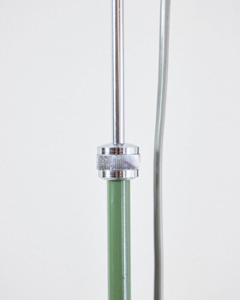 josef-hurka-floor-lamp-green-details Josef Hurka Króm Állólámpa Olivazöld
